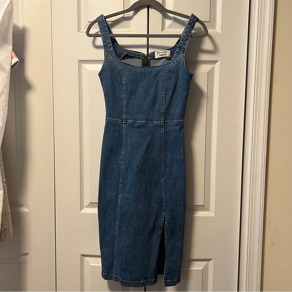 Reformation Blue Denim Midi Dress